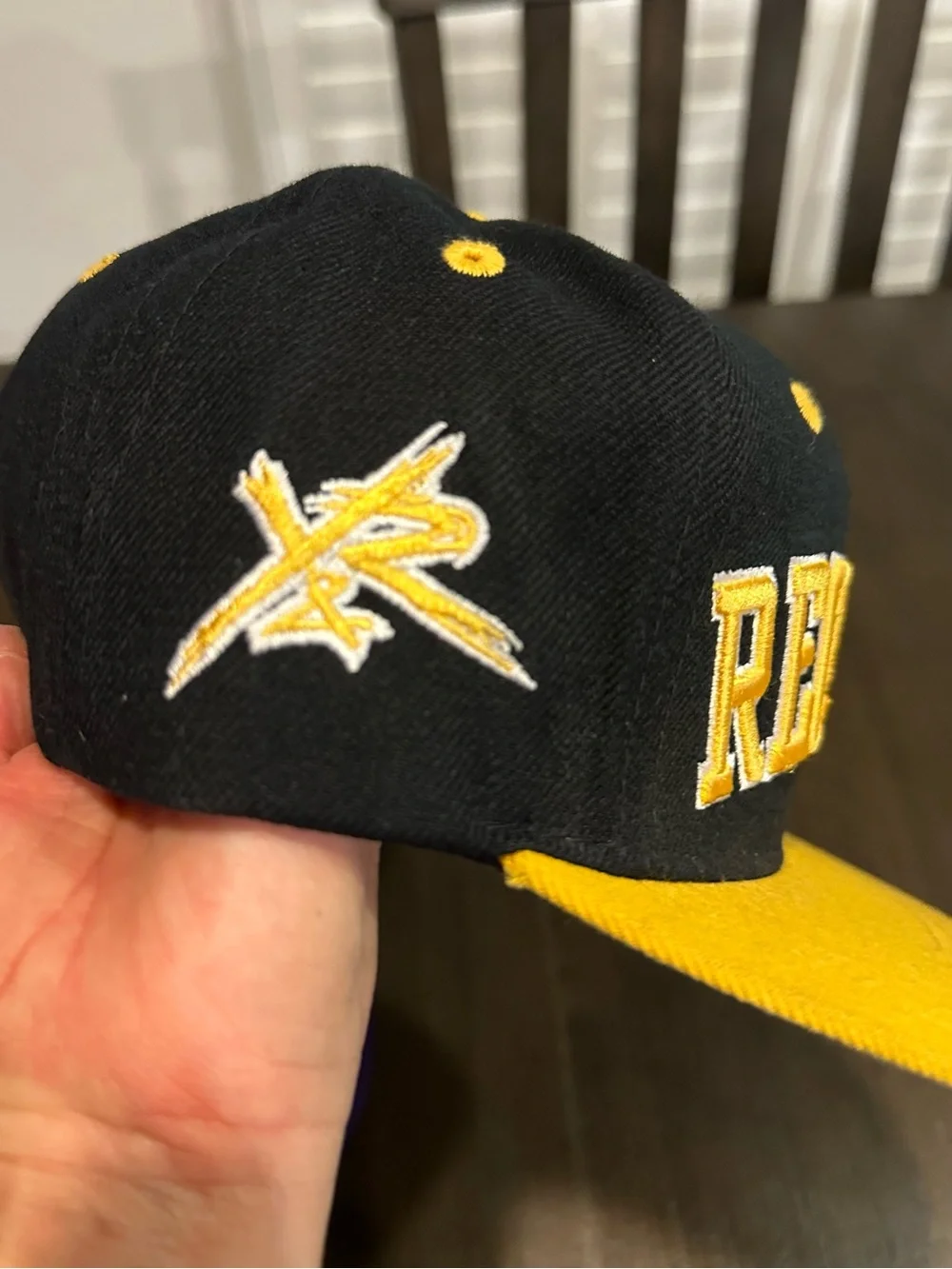 2 -Young & Reckless Block Letter Snapback Hats - Black/Yellow & Black/Purple